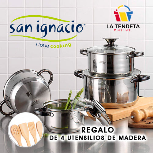 Batería de cocina San Ignacio 8 piezas + Utensilios