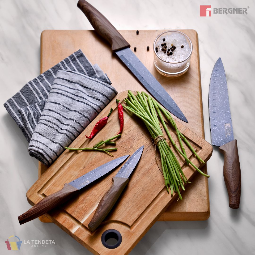 Set De Cuchillos De Cocina Chef Tabla De Regalo